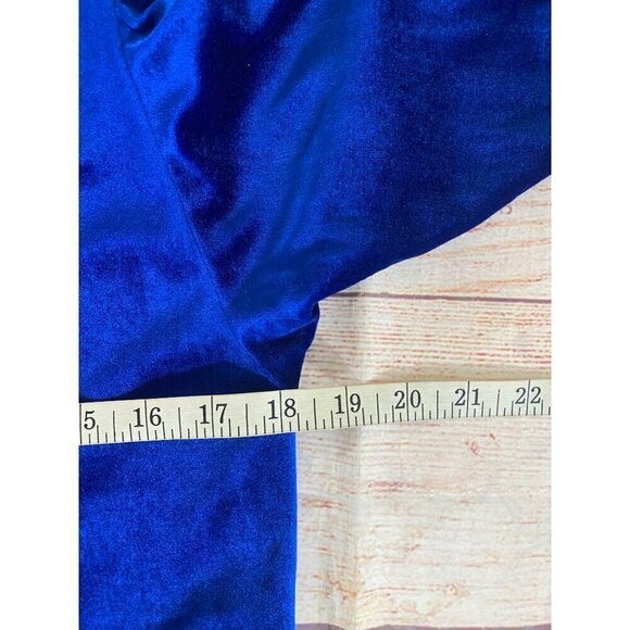 Vintage David Brown California 1980's Blue Velvet Puff Sleeve Maxi - Small - Picture 13 of 15
